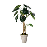 Élethű megjelenésű, 160 cm magas mesterséges filodendron kaspóban