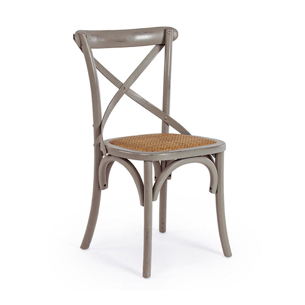 Szürke színű, thonet ihletésű étkezőszék.