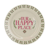Kerámia desszerttányér ünnepi alkalmakra Our Happy Palace felirattal