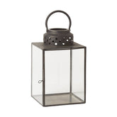 Loft illetve modern stílusú, antracit szürke színű, patinás felületű, szögletes formavilágú fém lámpás.