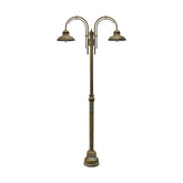 Vintage stílusú, antikolt sárgaréz színű, kandeláber két lámpával átlátszó üvegbúrával.