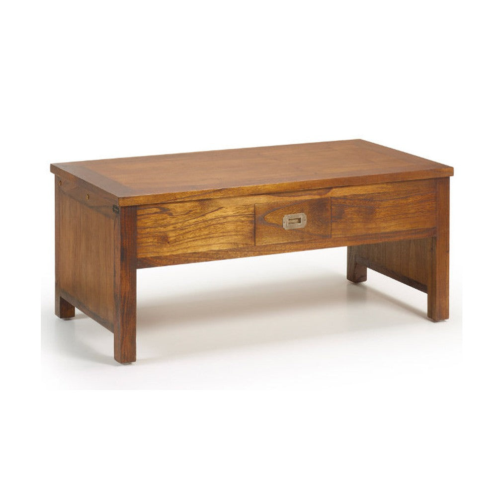 Loft stílusú, mindifából készült, kézműves tömörfa dohányzóasztal felnyitható fedlappal két fiókkal, és két rejtett rekesszel.