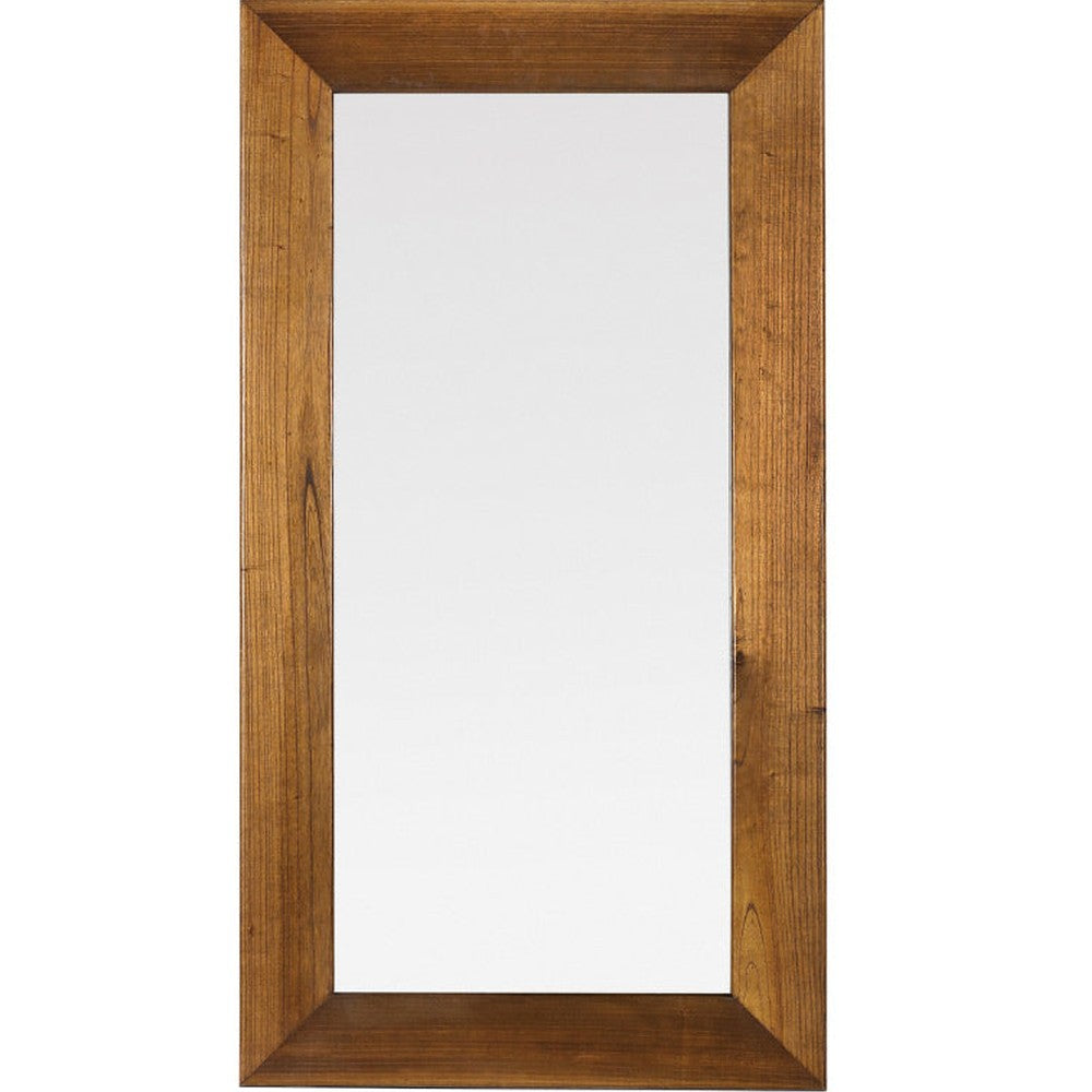 Loft stílusú, mindifából készült, natúr színű falitükör.