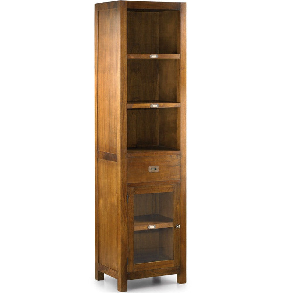 Loft stílusú, mindifából készült, modern formavilágú vitrines tárolószekrény.