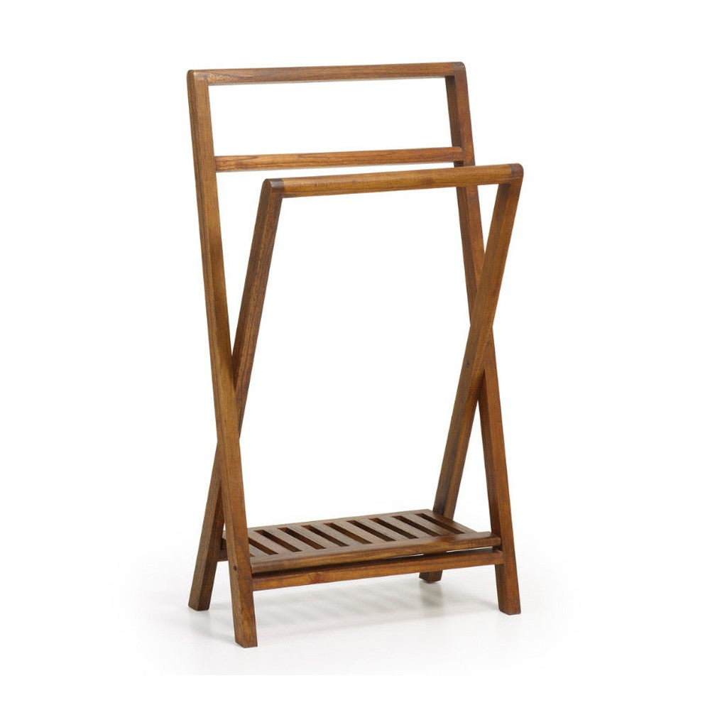 Loft stílusú, mindifából készült, natúr színű förölközőtartó állvány.