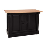 Fenyőfából készült, fekete színű bárpult natúr színű tölgyfa fedlappal.