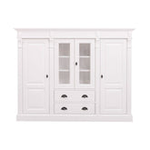 Fenyőfából készült vitrines könyvszekrény. Festett, fehér színű.