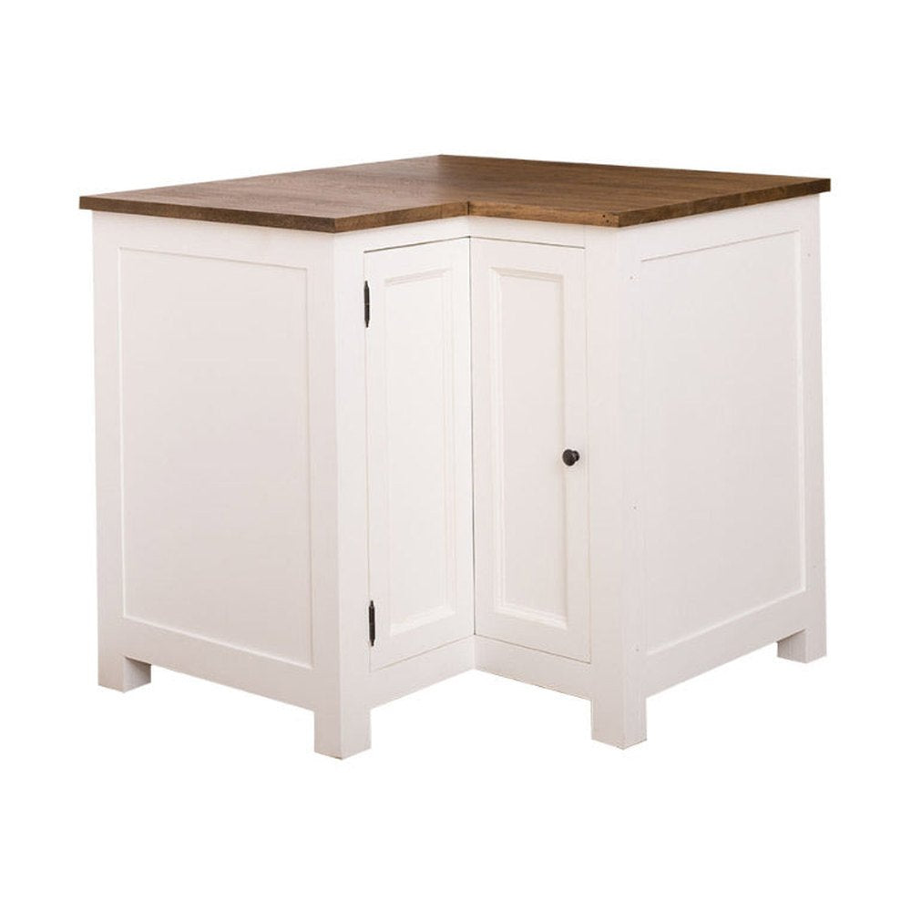 MAISON fenyőfa konyhaszekrény sarokelem tölgyfalappal 90 cm