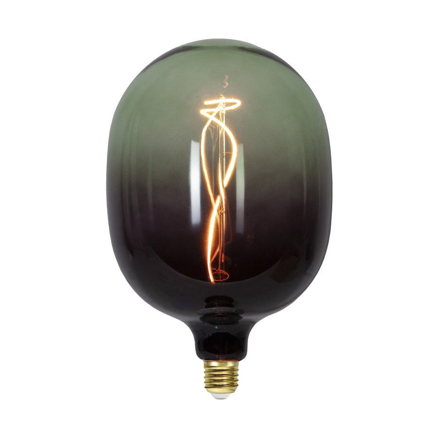 Colourmix nagyméretű dimmelhető LED dekor izzó E27 foglalattal füstös zöld átmenetes üvegbúrával és meleg fehér fényű