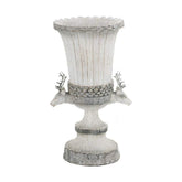 Vintage stílusú, fa hatású, 35 cm magas, szürke színű, szarvasfejes karácsonyi váza