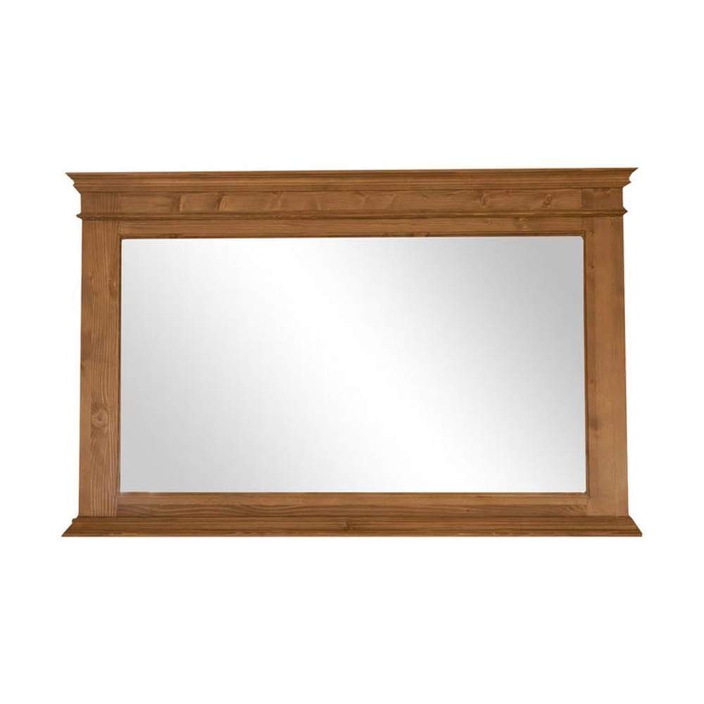 Nagyméretű, natúr színű, waxolt fenyőfa-keretes tükör.