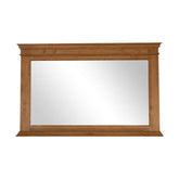 Nagyméretű, natúr színű, waxolt fenyőfa-keretes tükör.