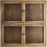 Loft stílusú, újrahasznosított fenyőfából készült kombinálható, moduláris vitrines szekrény szekrénymodul kiegészítő terméke.