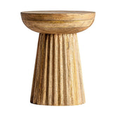 Kortárs stílusú, mangófából készült, egyedi formatervezésű lerakóasztal. Színe: natúr.