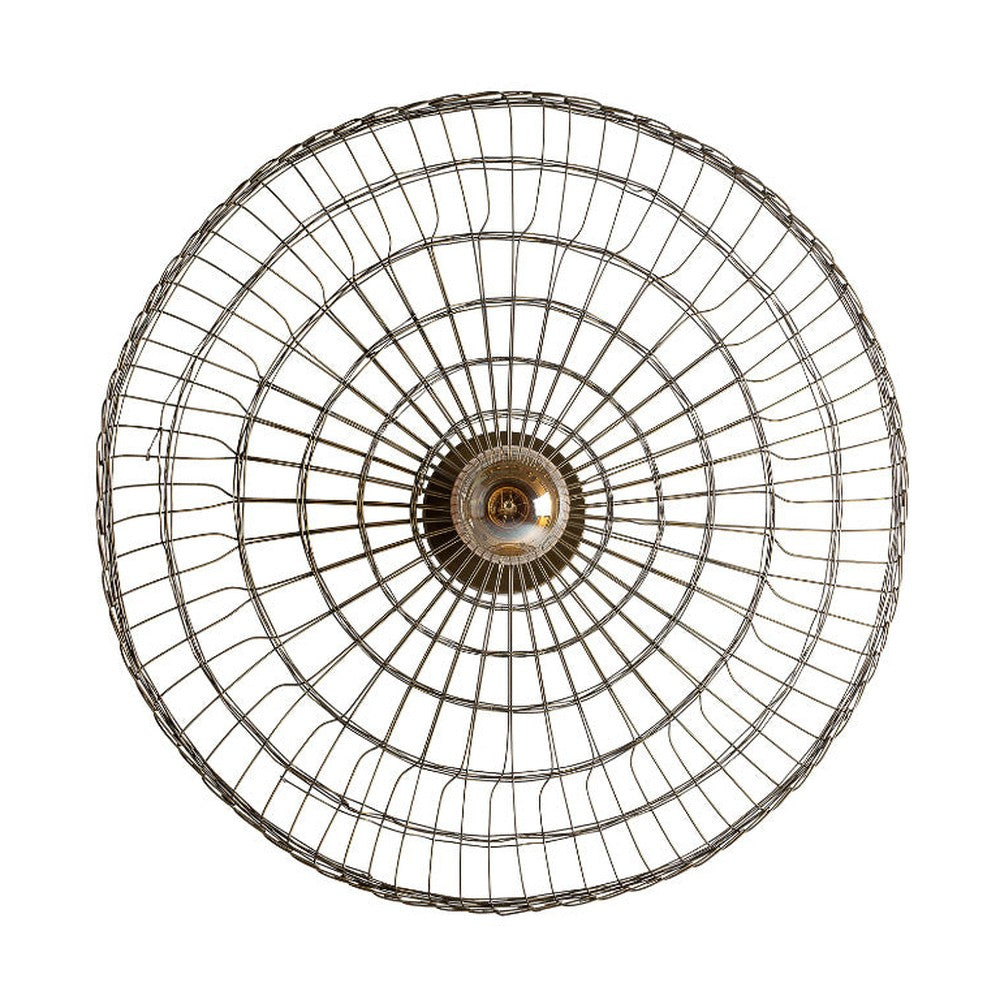 Ipari stílusú, fémdrótból készült, rézszínű falilámpa.