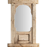 Rusztikus teakfakeretes falitükör kazettadíszítéssel.