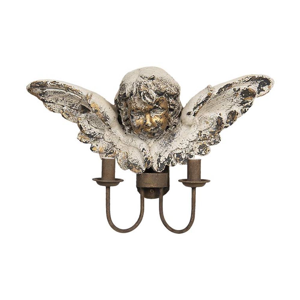 Shabby Chic stílusú angyalos falilámpa