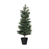 Mesterséges, 63 cm magas, tobozokkal díszített dekorációs műfenyőfa, fekete színű műanyag kaspóban