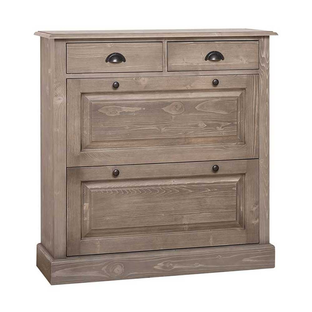 Fenyőfából készült cipősszekrény 2 darab fiókkal