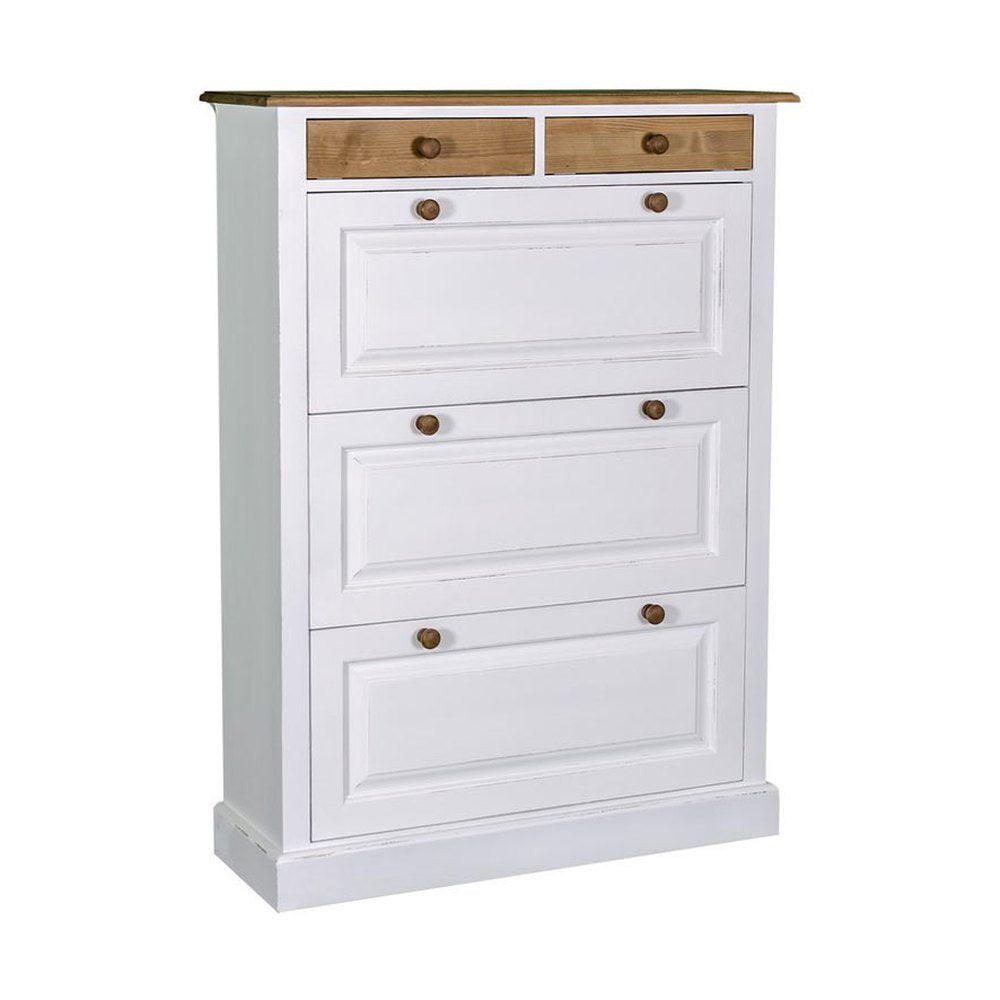 Fenyőfából készült cipősszekrény 2 darab fiókkal