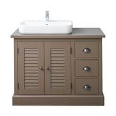 Fenyőfából készült 3 fiókos mosdószekrény a