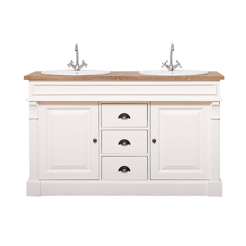 Fenyőfából készült mosdószekrény 3 darab fiókkal és 2 darab polccal