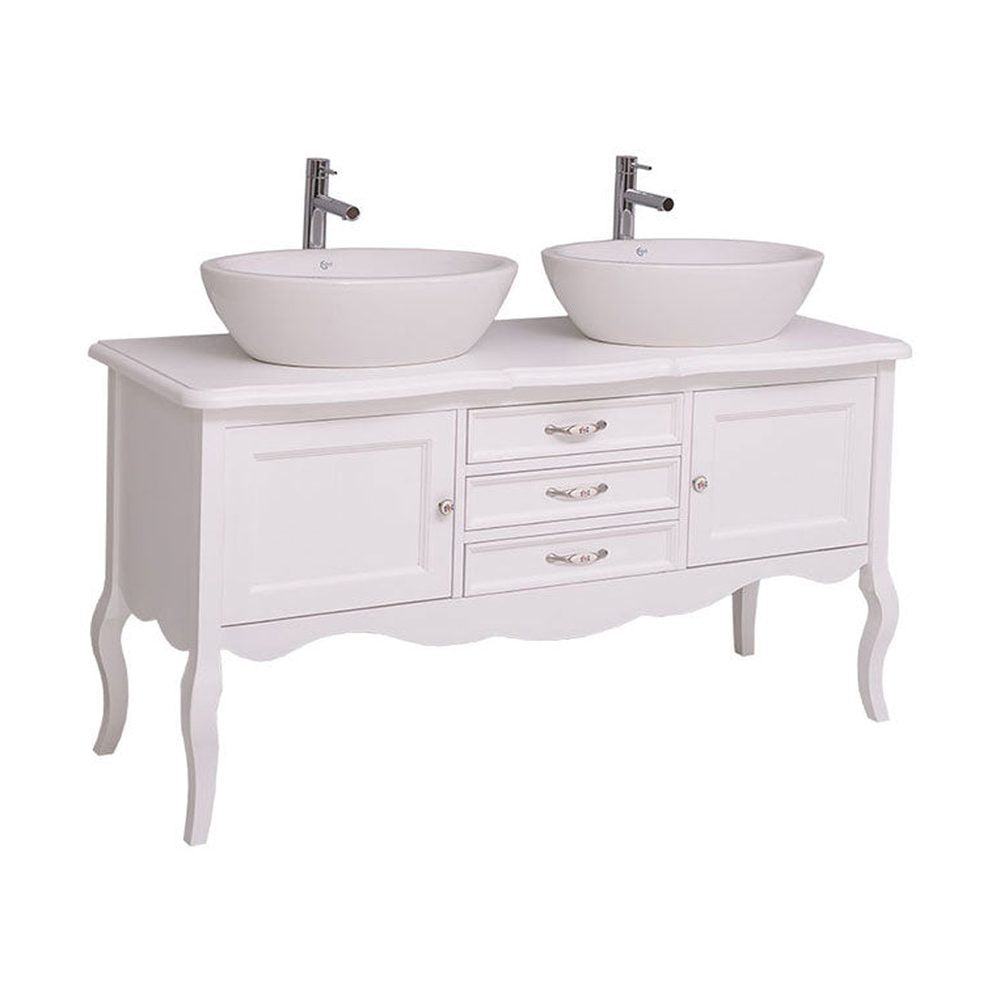 Fenyőfából készült 3 fiókos mosdószekrény