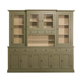 Óriás méretű, tömör fenyőfából készült, 245 cm hosszú és 225 cm magas tálalószekrény