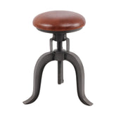 Ipari stílusú, bőrüléses, állítható magasságú fekete bárszék