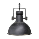 Industrial, loft stílusú fekete régies antikolt felületű ipari fém függeszték lámpa