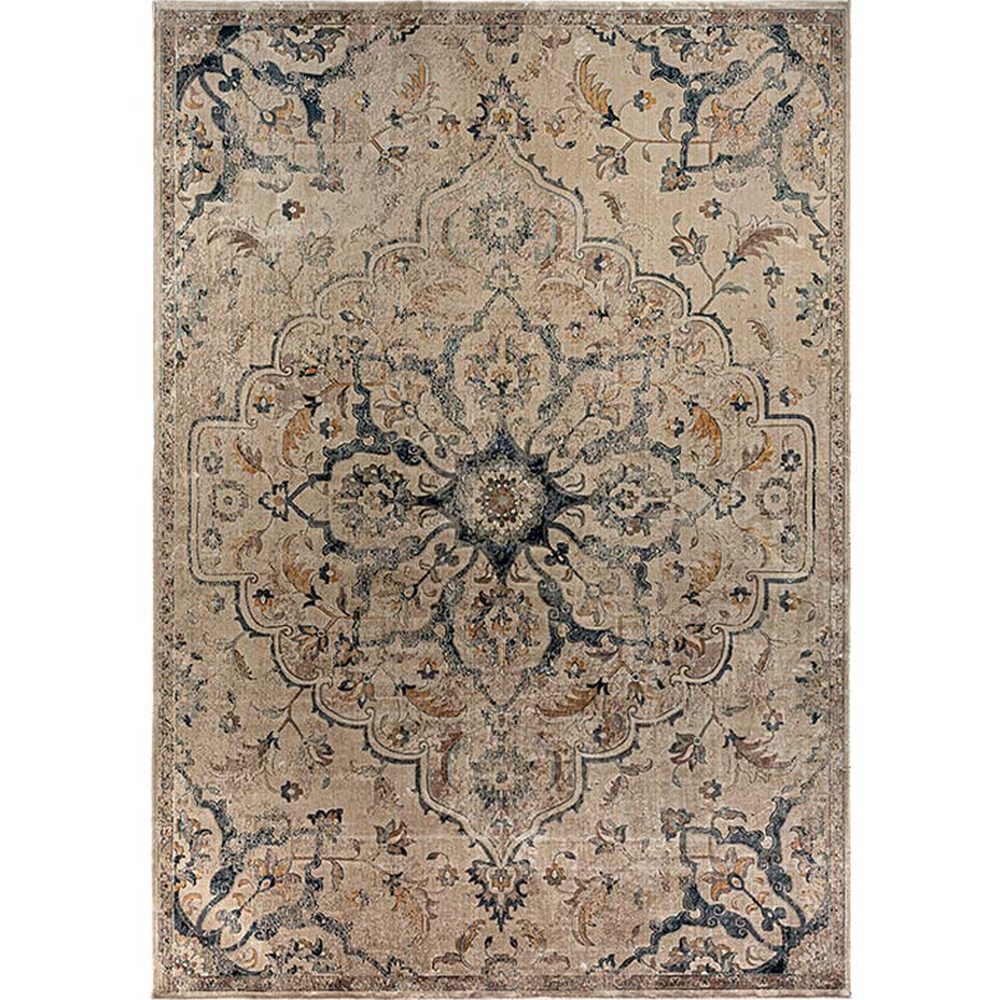 Klasszikus, keleti stílusú, 340 cm hosszú és 240 cm széles, viszkózból készült szőnyeg.