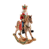 Klasszikus stílusú, nagyméretű,, karácsonyi hintalovon ülő diótörő király.