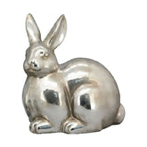 Ezüst színű húsvéti kerámia nyuszifigura