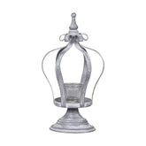 Vintage stílusú , antikolt fém koronás mécsestartó, gyertyatartó