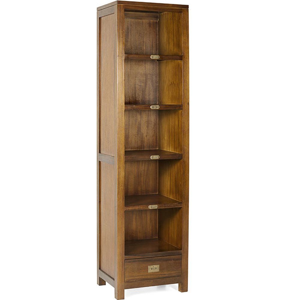 Tömör mahagónifából készült, modern-loft stílusú, kézműves könyvszekrény.