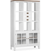 Tömör mindifából készült, modern-vidéki stílusú, 3 fiókos, kézműves könyvespolc.