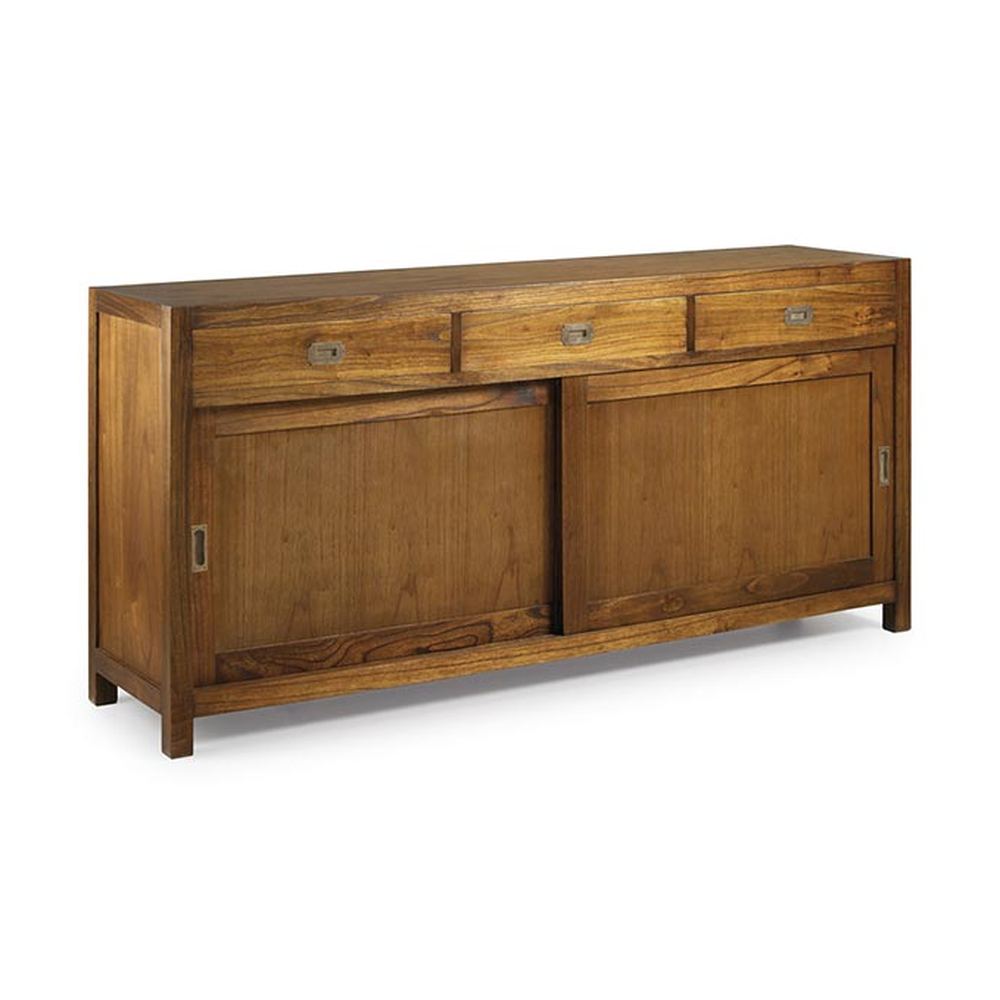 Nagyméretű, loft stílusú, mindifából készült kézműves tálalószekrény.