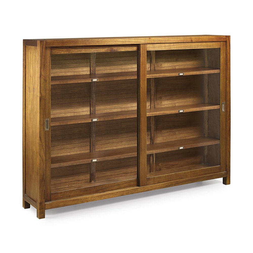 Loft stílusú, mindifából készült vitrines tárolószekrény.