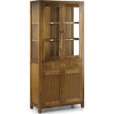 Loft stílusú, mindifából készült kézműves vitrines tárolószekrény.