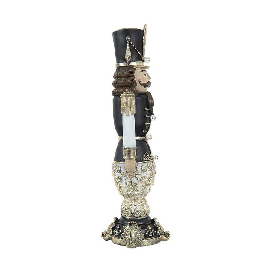 LED-es karácsonyi diótörő katona 58 cm fekete-krém "Nutcracker"
