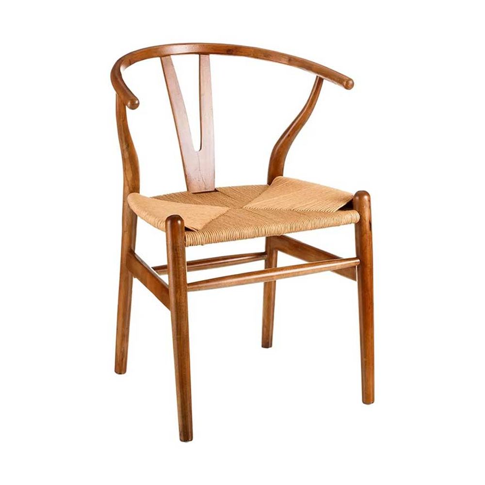 Vintage stílusú, nyírfából készült, natúr színű rattan ülőfelülettel rendelkező, formatervezett kézműves karosszék