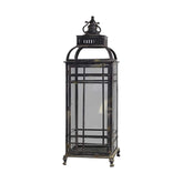 Óriás, 100 cm magas, vintage stílusú, antik szén színű patinás felületű fémből készült lámpás