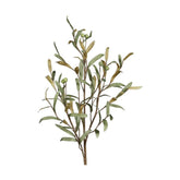 Olajbogyókkal díszített polifoam olíva ág műnövény.