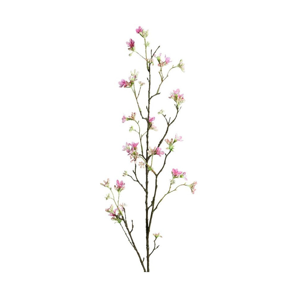 100 cm magas, élethű, apró rózsaszín színű virágú mű hétfiúvirágcserje