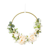 Vintage virágkarika, mesterséges élethű krém és halvány pink színárnyalatú pünkösdirózsából