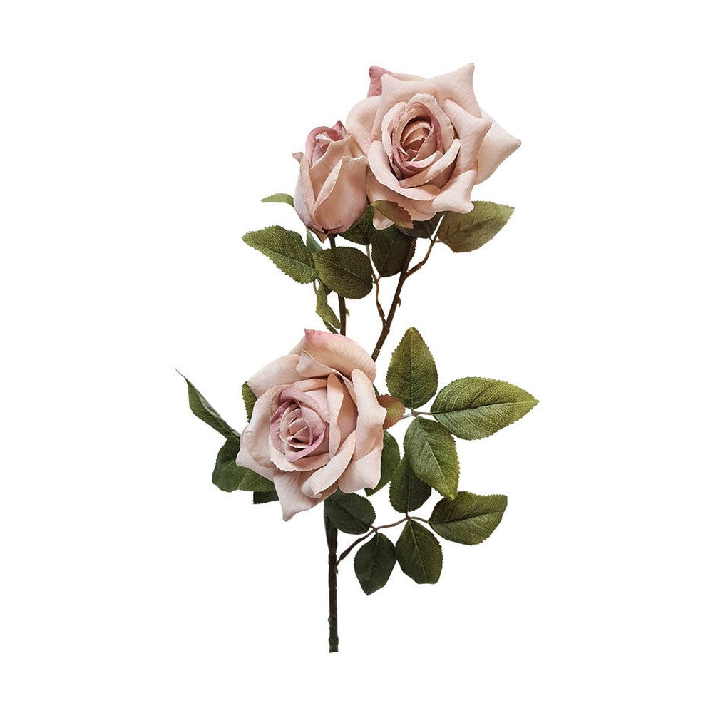 Vintage stílusú,, fáradt barack színű, mesterséges mű rózsa ág.