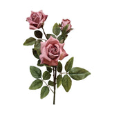 Vintage stílusú, fáradt mályva színű, mesterséges mű rózsa ág.