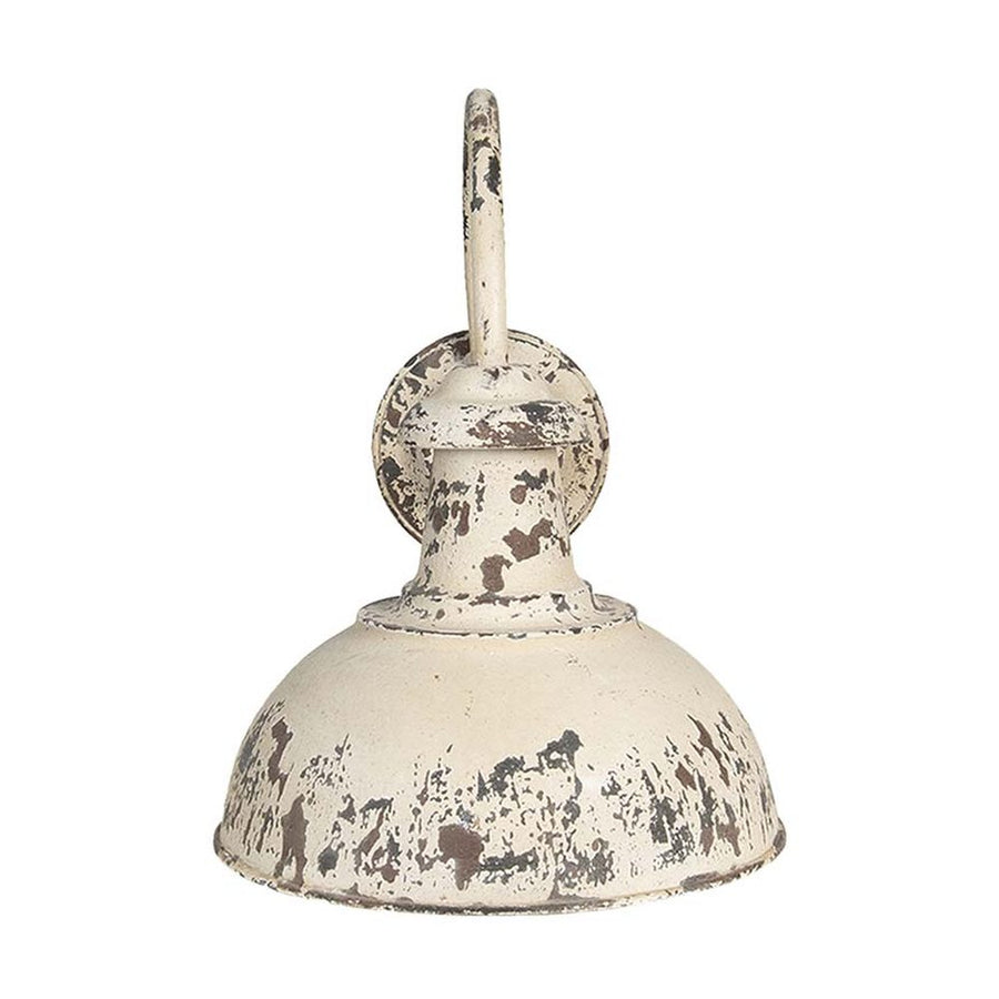 Ipari formavilágú, Shabby Chic stílusú, 47 cm hosszú, krém színű, antikolt felületű, falilámpa