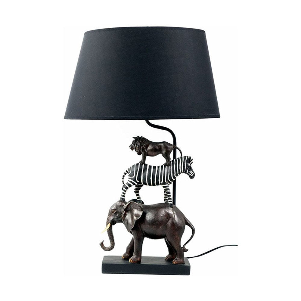 Szavannai állat figurás, 60 cm magas, trópusi stílusú asztali lámpa.