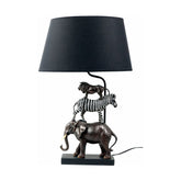 Szavannai állat figurás, 60 cm magas, trópusi stílusú asztali lámpa.